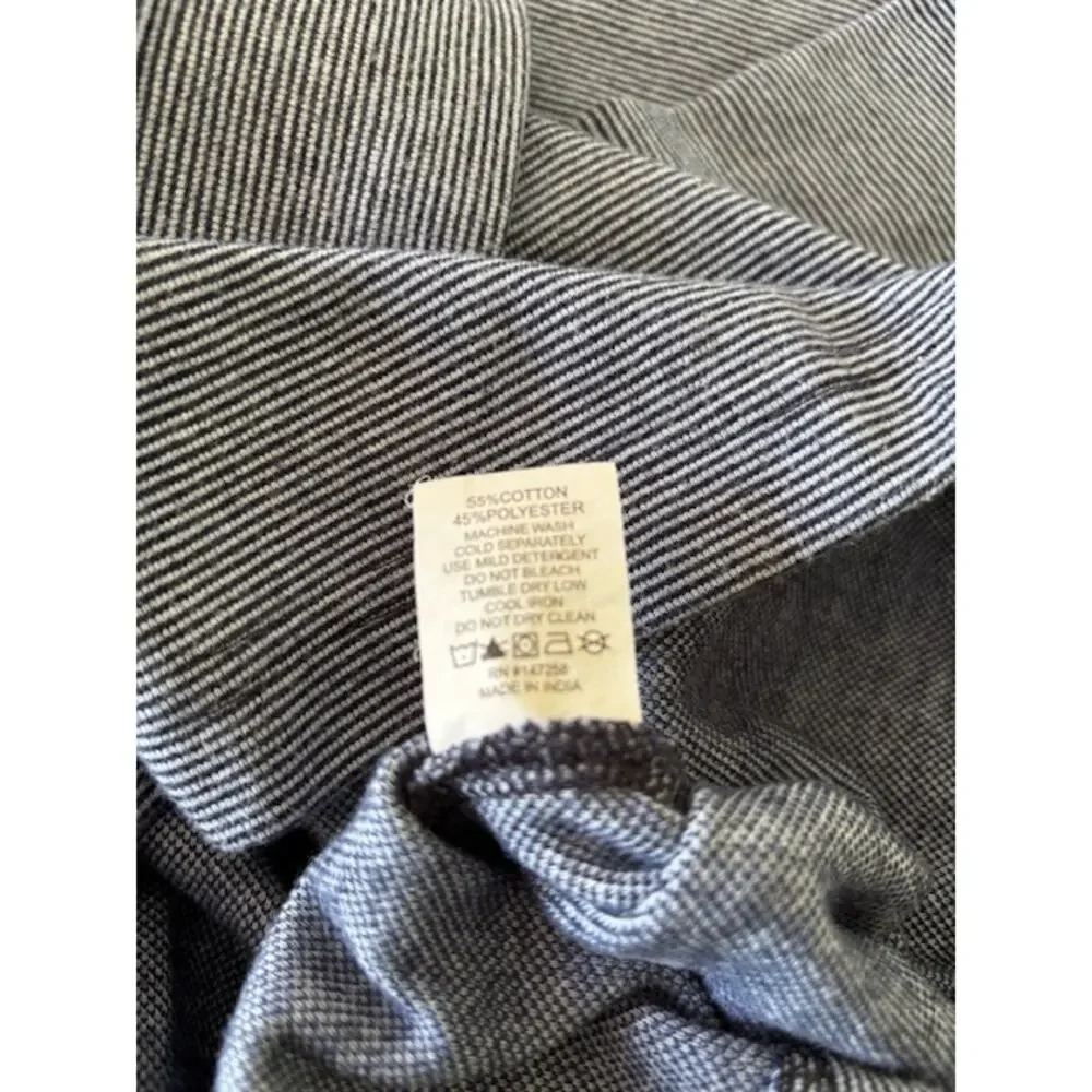 Simply Southern Outfitters Men Large 1/4 Zip‎ Pullover Blue White Stripe Sweater